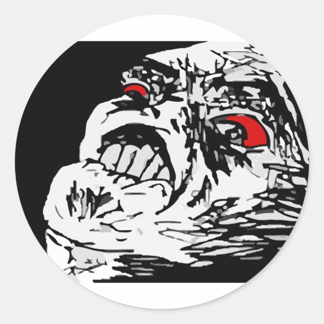 Pegatina Redonda Mega Rage (Anverso)