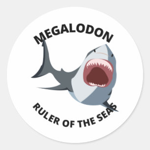 Pegatina Redonda Megalodon