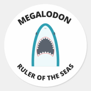 Pegatina Redonda Megalodon