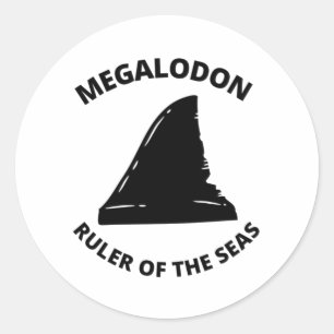 Pegatina Redonda Megalodon