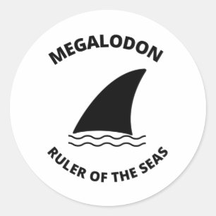 Pegatina Redonda Megalodon