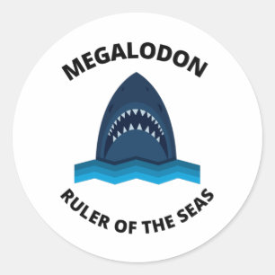 Pegatina Redonda Megalodon