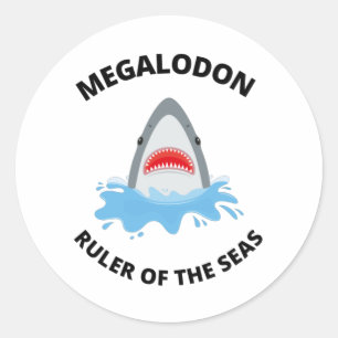 Pegatina Redonda Megalodon