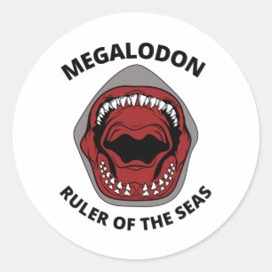Pegatina Redonda Megalodon