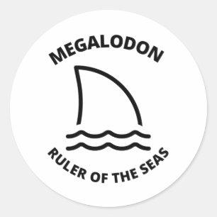 Pegatina Redonda Megalodon