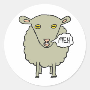 Pegatina Redonda Meh Sheep