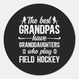 Pegatina Redonda Mejor Abuelo de Hockey sobre Hierba Jugador de Hoc