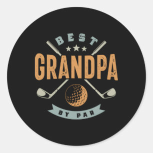 Pegatina Redonda Mejor Abuelo De Par Golf Grandad Golfing