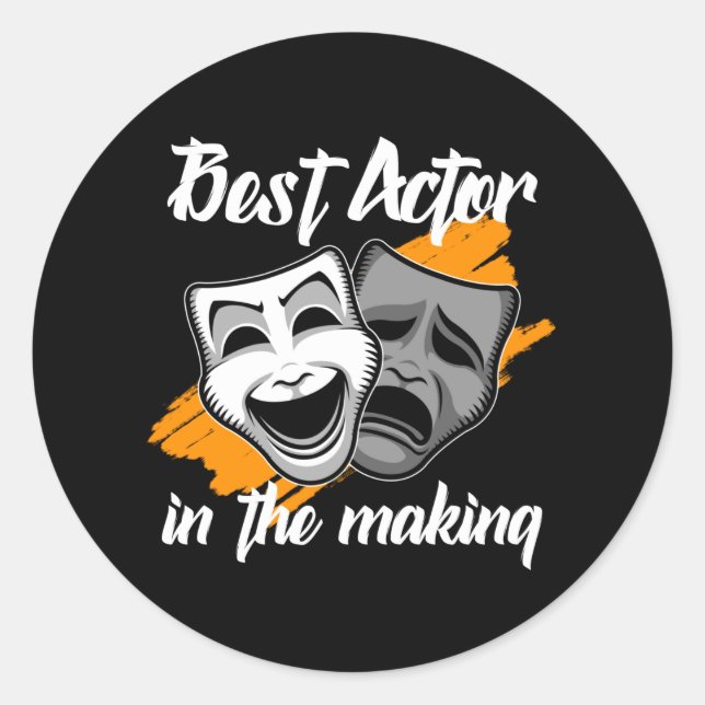 Pegatina Redonda mejor actor en proceso (Anverso)