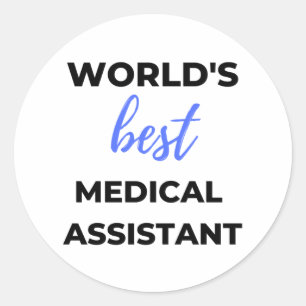Pegatina Redonda Mejor Asistente Médico del Mundo 2