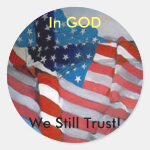 Pegatina Redonda Mejor Bandera Cruzada de Estados Unidos