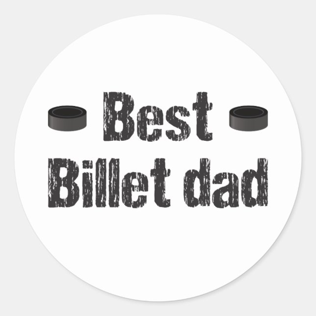 Pegatina Redonda Mejor Billón de Hockey Papá (Anverso)