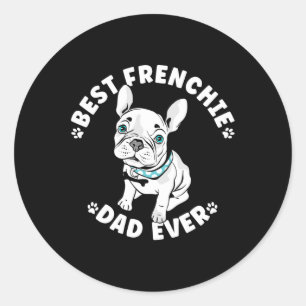 Pegatina Redonda Mejor Bulldog americano de papá francés