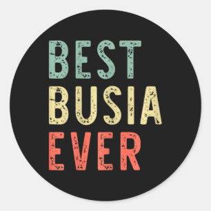 Pegatina Redonda Mejor Busia Ever Familia Funny Vintage Retro