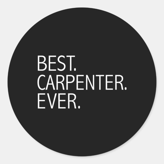 Pegatina Redonda Mejor Carpintero de la Escuela de Carpintería (Anverso)