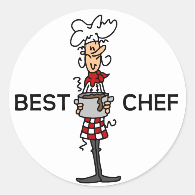 Pegatina Redonda Mejor Chef (Anverso)