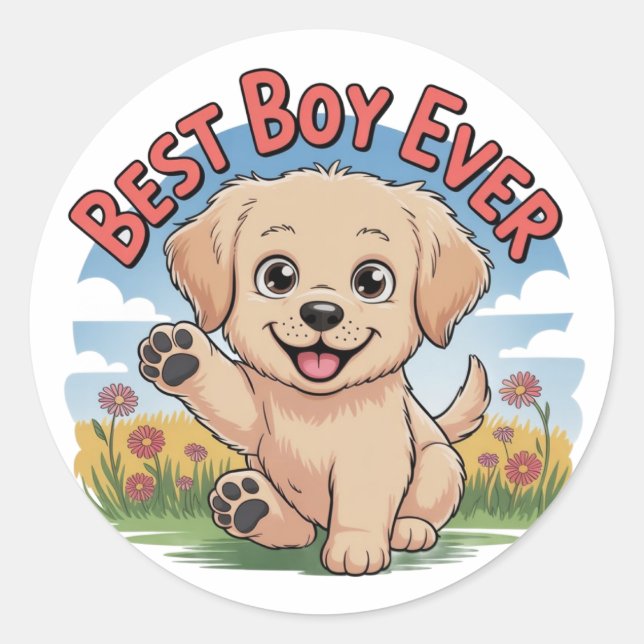 Pegatina Redonda Mejor chico de todos (Anverso)