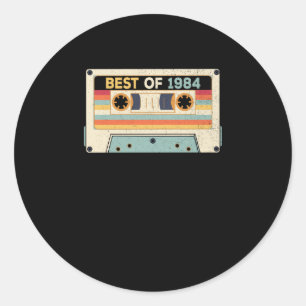 Pegatina Redonda Mejor Cinta Cassette De Cumpleaños De 1984