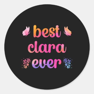 Pegatina Redonda Mejor Clara Cada Nombre Clara