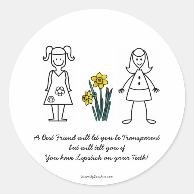 Pegatina Redonda Mejor Colección de Amigos Transparente (Anverso)