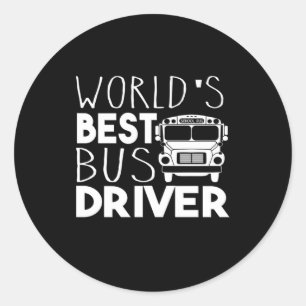 Pegatina Redonda Mejor Conductor de Autobuses del Mundo