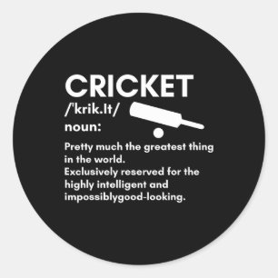 Pegatina Redonda Mejor diseño de cricket para hombres y mujeres dep