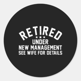 Pegatina Redonda Mejor Diseño Retirado Para Hombres Retirados R