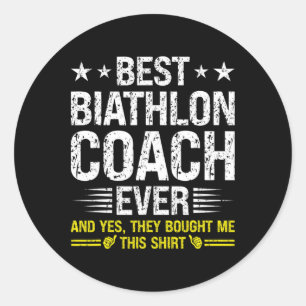 Pegatina Redonda Mejor entrenador de biatlón de todos los tiempos d