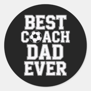 Pegatina Redonda Mejor Entrenador Papá Jamás Futbolistas Entrenando