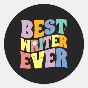 Pegatina Redonda Mejor Escritor Escribir Historias Guiones Película