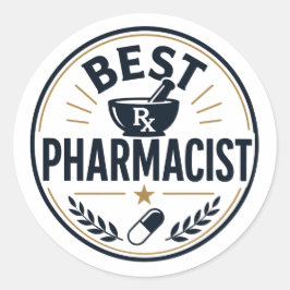 Pegatina Redonda Mejor Farmacéutico