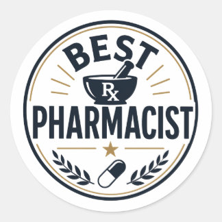 Pegatina Redonda Mejor Farmacéutico