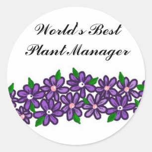 Pegatina Redonda Mejor gerente de plantas del mundo