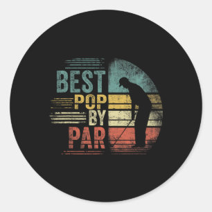 Pegatina Redonda Mejor golf vintage por Navidad de padres por par