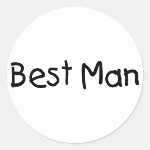 Pegatina Redonda Mejor hombre (negro)