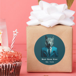 Pegatina Redonda Mejor Jefe de la Historia