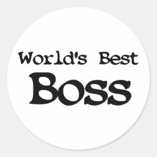 Pegatina Redonda Mejor Jefe del Mundo
