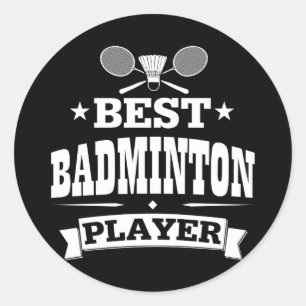 Pegatina Redonda Mejor jugador de Badminton