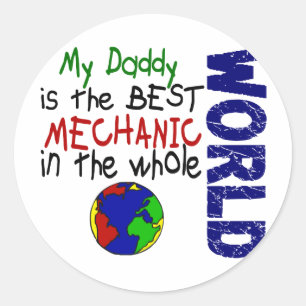 Pegatina Redonda Mejor Mecánico Del Mundo 2 (Papi)