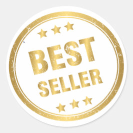 Pegatina Redonda Mejor Oro Vendedor