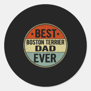 Pegatina Redonda Mejor padre de Boston jamás estilo retro Guay