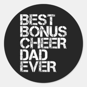 Pegatina Redonda Mejor Papá de Cheer Bonus Jamás Cheerleading Padra