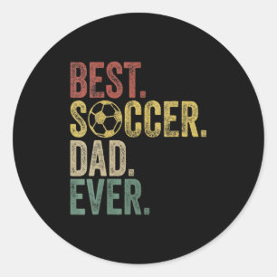 Pegatina Redonda Mejor Papá de Fútbol de Todos los Tiempos Día del 