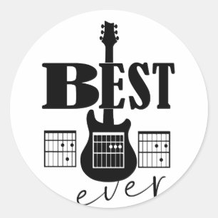 Pegatina Redonda mejor papá de guitarra que nunca acorde mejor papá
