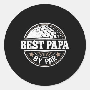 Pegatina Redonda Mejor Papa Del Jugador De Golf Par Vintage Daddy F