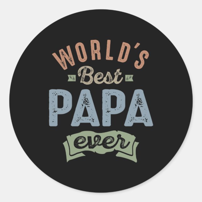 Pegatina Redonda Mejor Papa del mundo (Anverso)