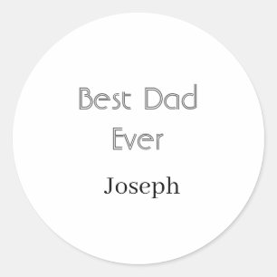 Pegatina Redonda Mejor papá del mundo nombre simple minimalista día