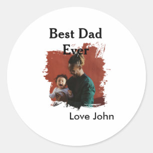 Pegatina Redonda Mejor papá del mundo regalo de padre nombre simple