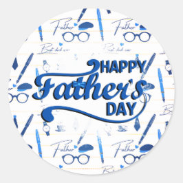 Pegatina Redonda Mejor Papá, Feliz Día del Padre