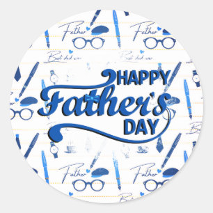 Pegatina Redonda Mejor Papá, Feliz Día del Padre